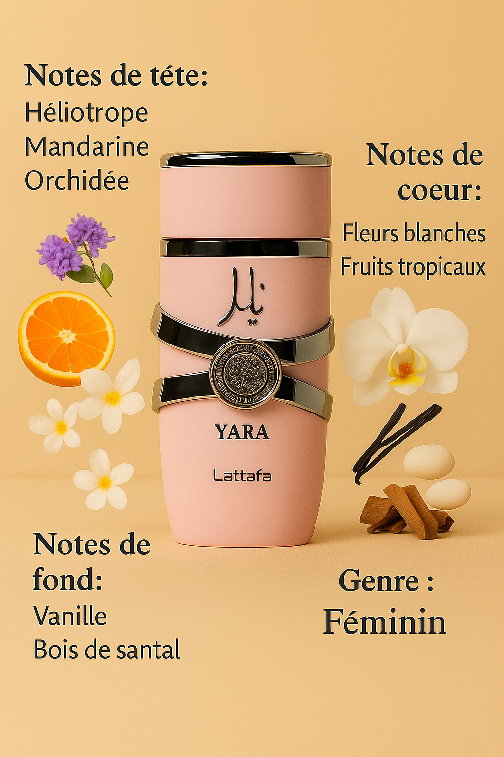 Yara Rose – Eau de Parfum Femme 100 ml | Lattafa