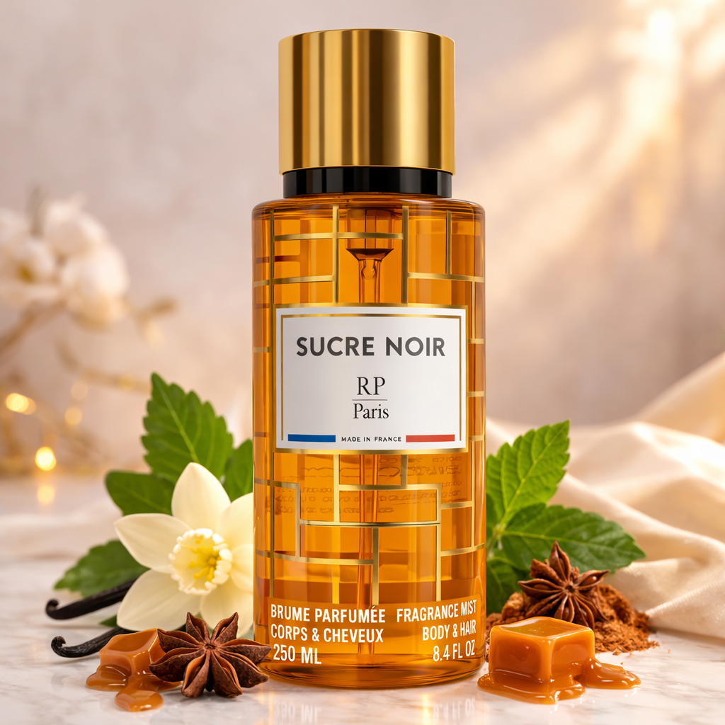 Brume parfumée Sucre Noir RP Paris – Gourmande caramel & vanille – 250 ml Parfum grossiste