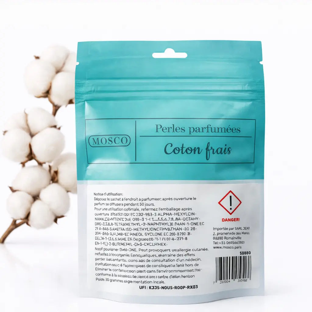 Perles parfumées Coton Frais – Mosco Paris | Parfum d’intérieur longue durée mosco paris