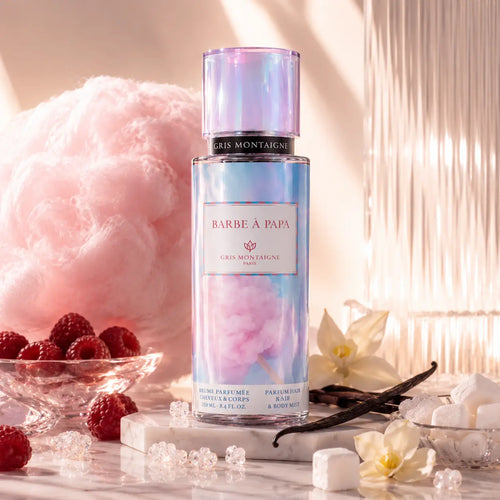 Brume parfumée Barbe à papa Gris Montaigne – Gourmande fruitée & musquée – 250 ml Parfum grossiste