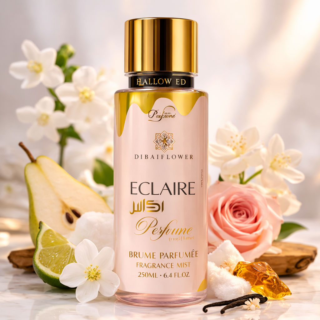 Brume Parfumée Éclair Dubaï Flower 250 ml | Floral Blanc Gourmand & Musqué Parfum grossiste