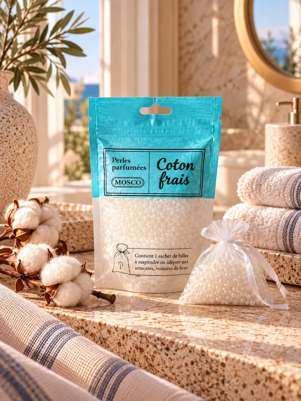 Perles parfumées Coton Frais – Mosco Paris | Parfum d’intérieur longue durée mosco paris
