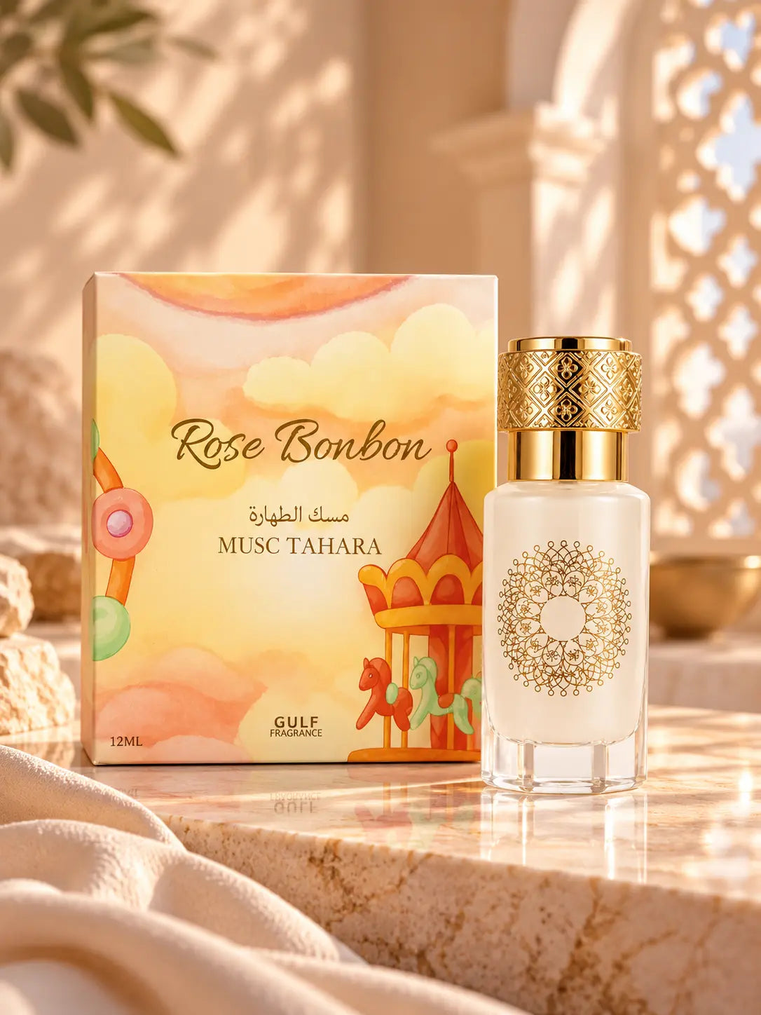 Musc Tahara Rose bonbon - Gulf Fragrance 12 ml Parfum grossiste