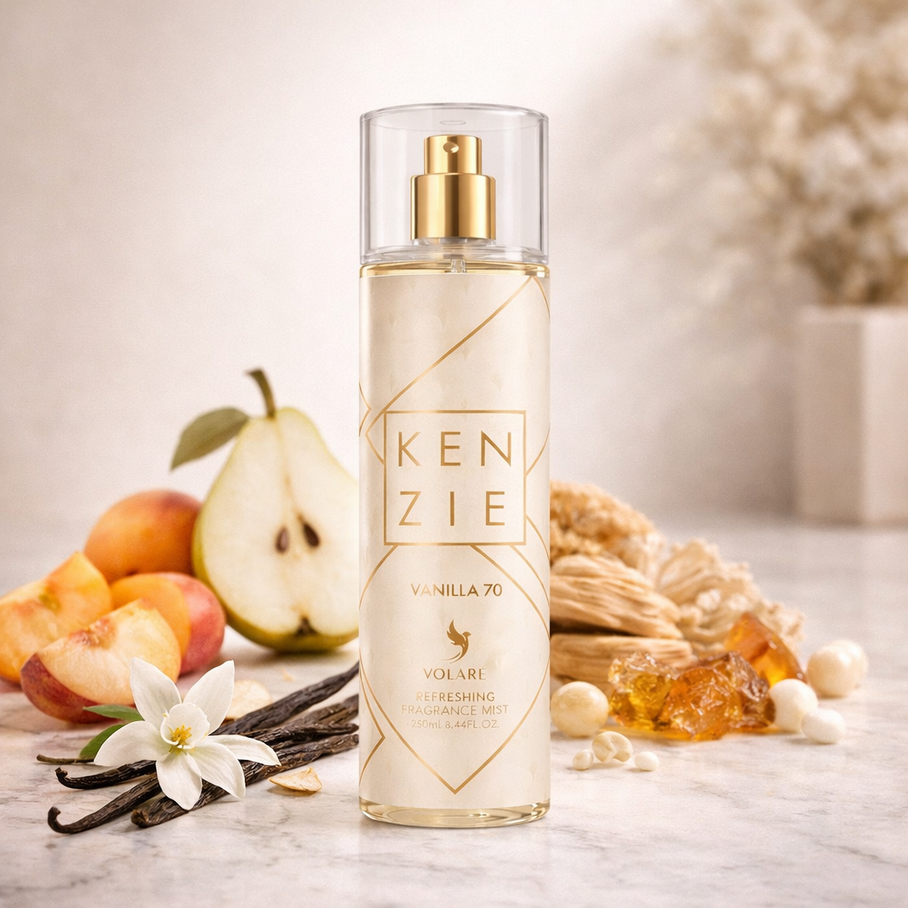 Brume parfumée Kenzie Vanilla70 250 ml – Brume corporelle gourmande sucrée & musquée Parfum grossiste